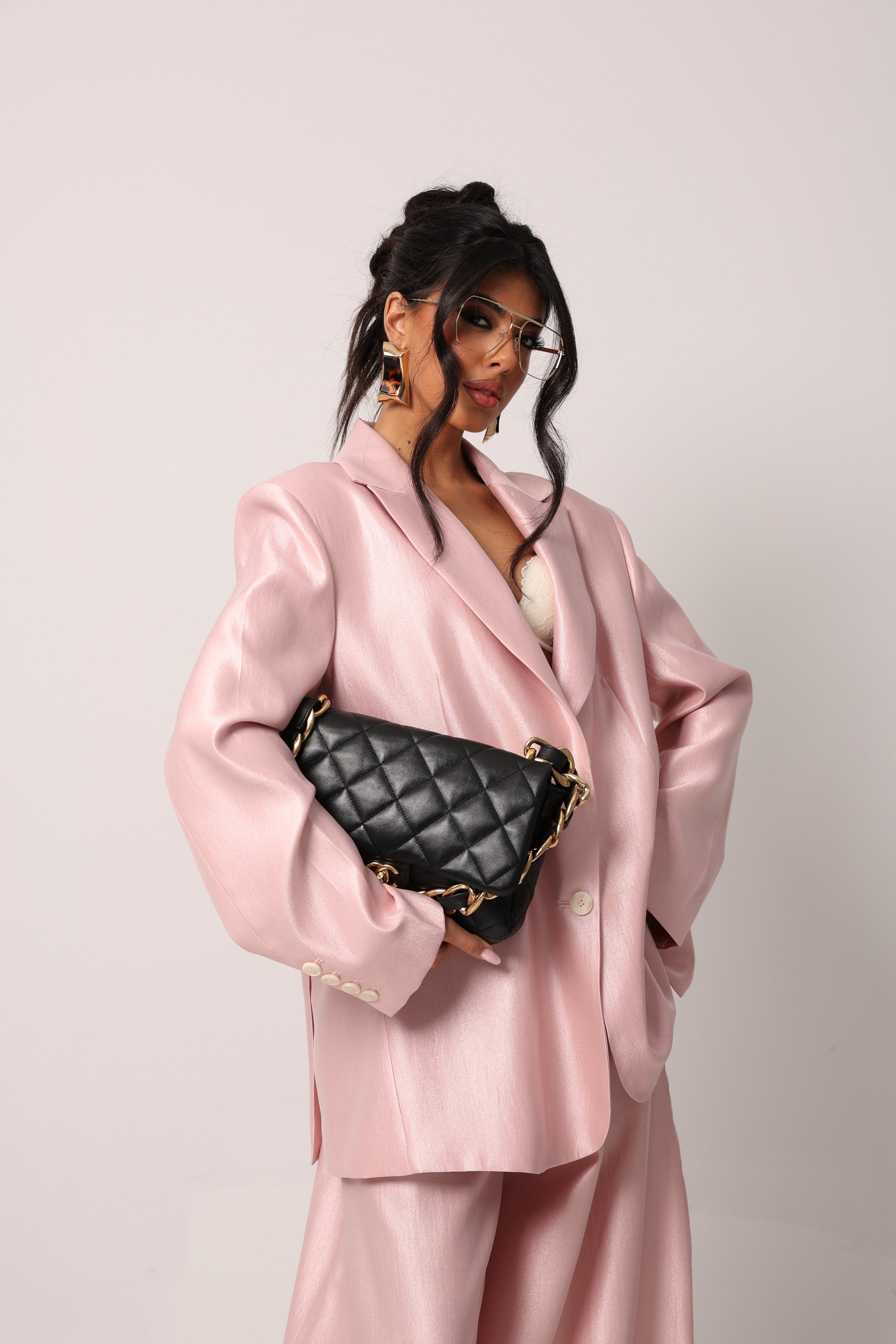 BLAZER SATINATO LUCE ROSA BY LUMINA