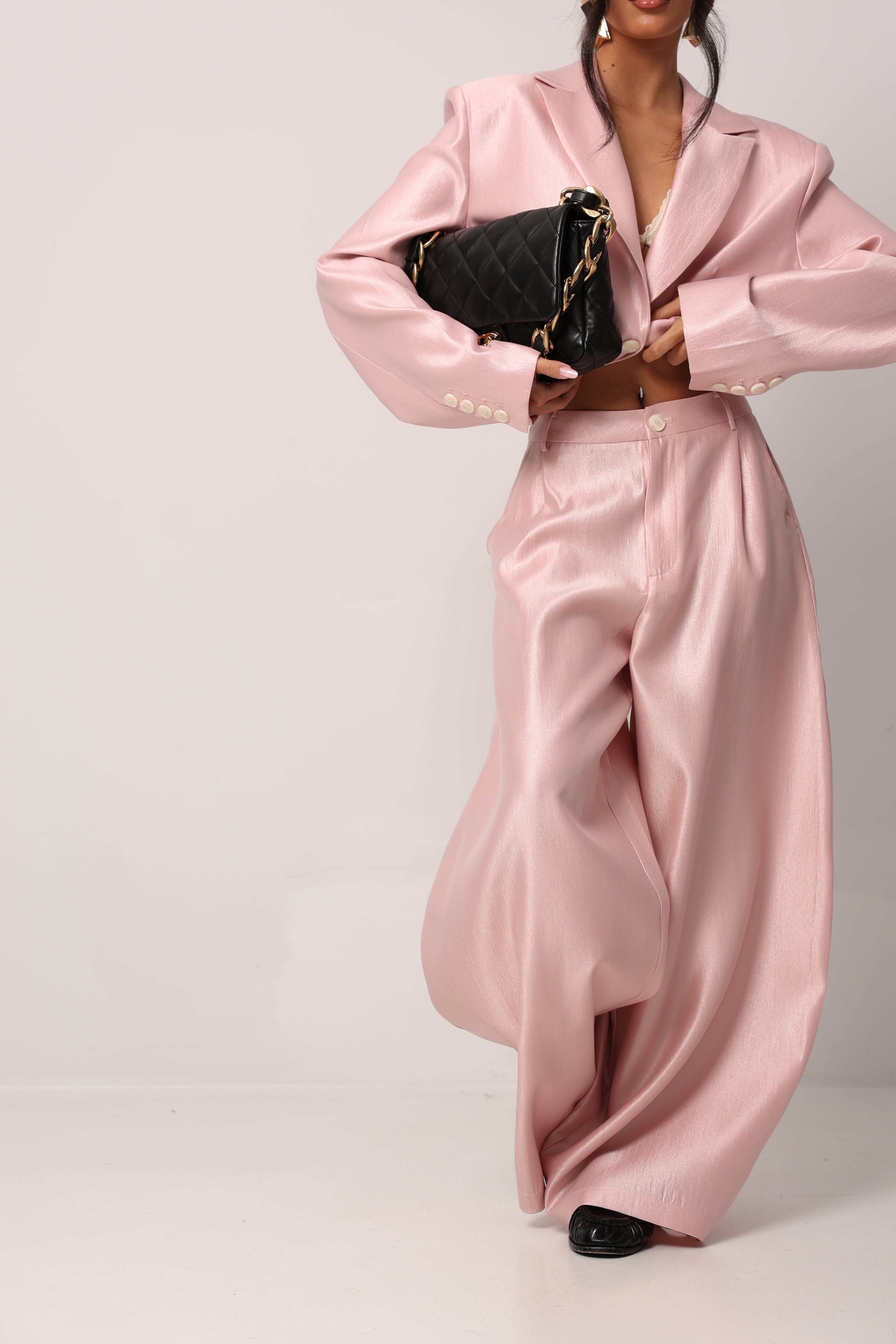 PANTALONI SATINATI RAY ROSA BY LUMINA