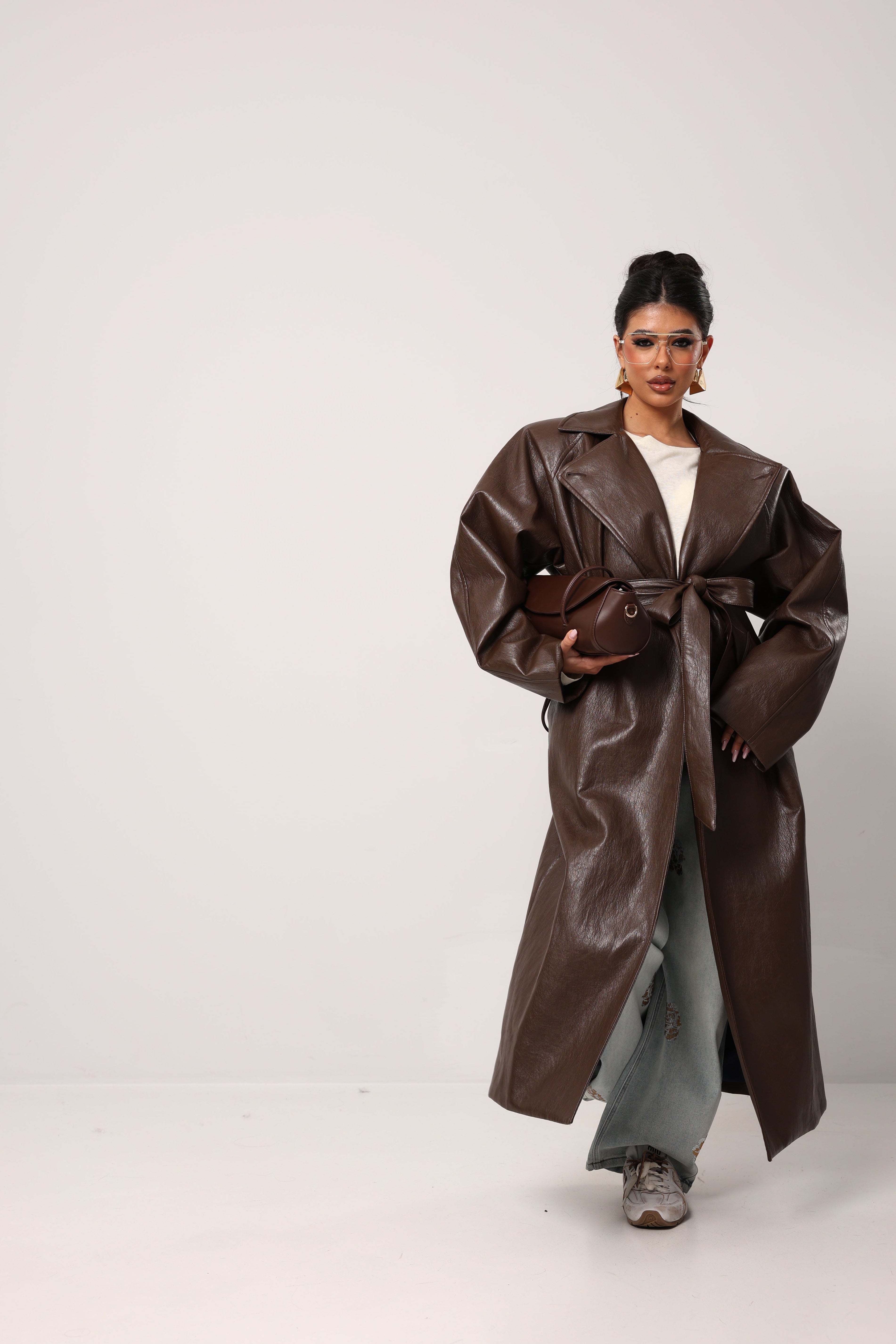 TRENCH ECOPELLE ANASTASIA MARRONE BY LUMINA