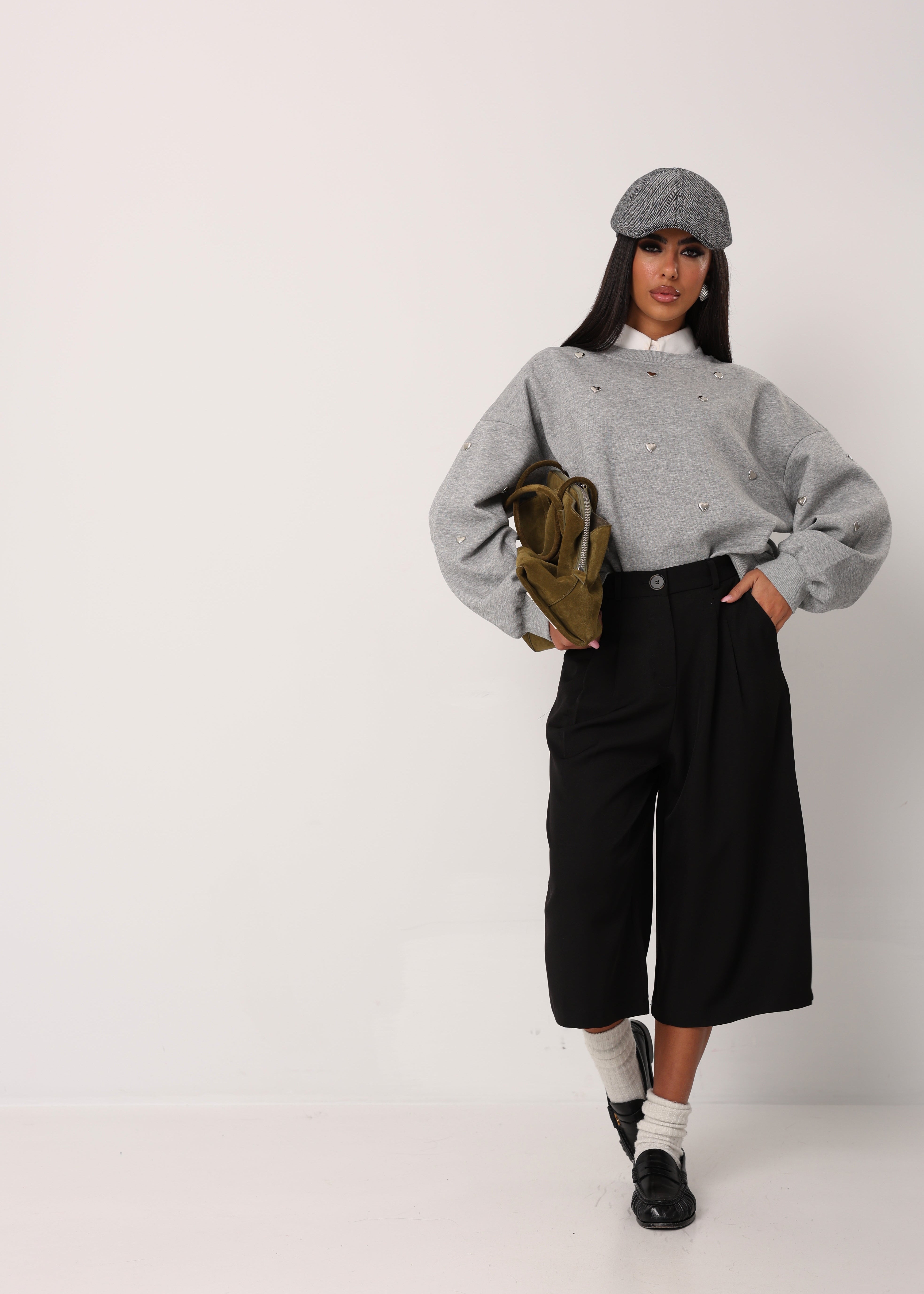 FELPA CUORICINI SILVIE GRIGIA