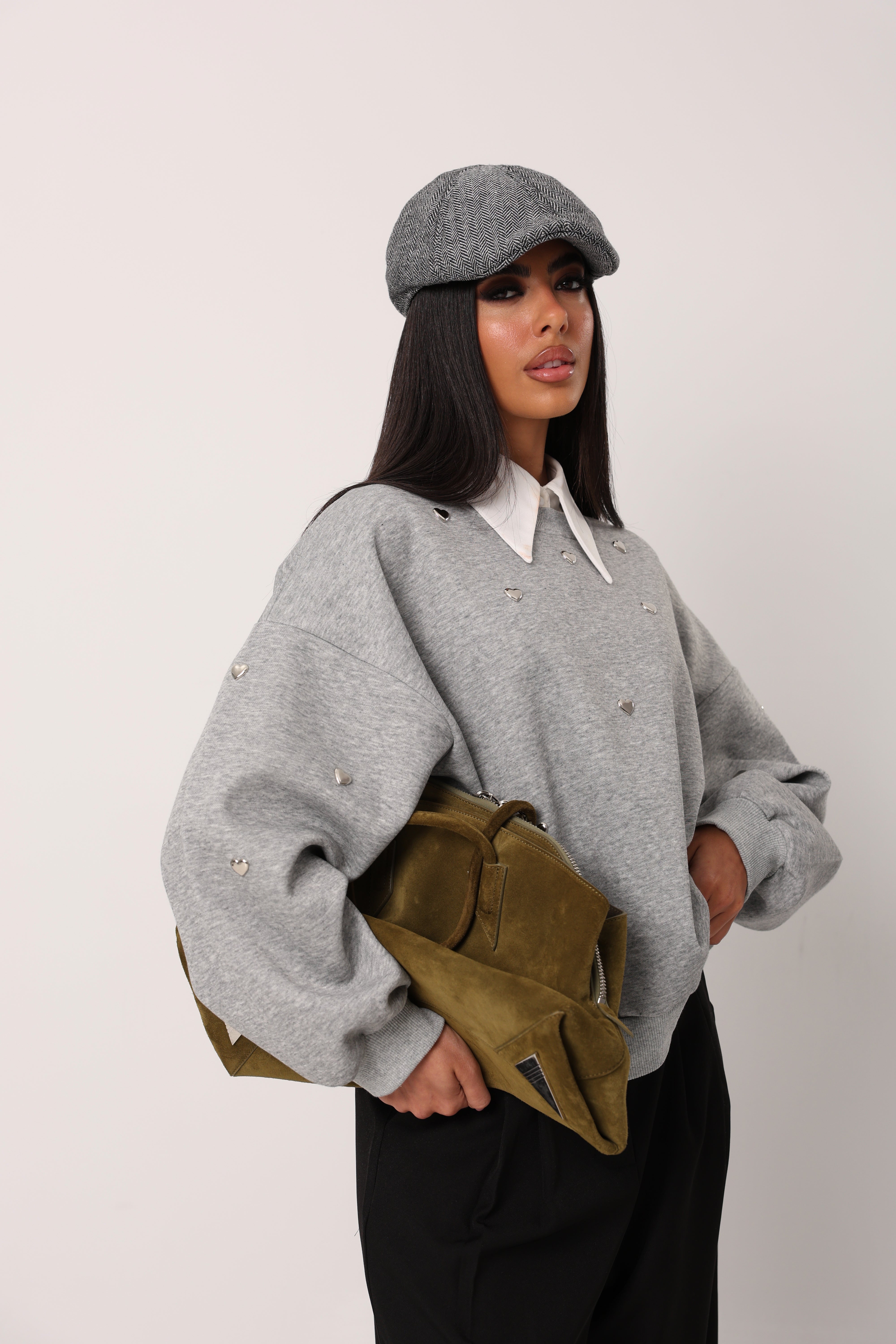 FELPA CUORICINI SILVIE GRIGIA