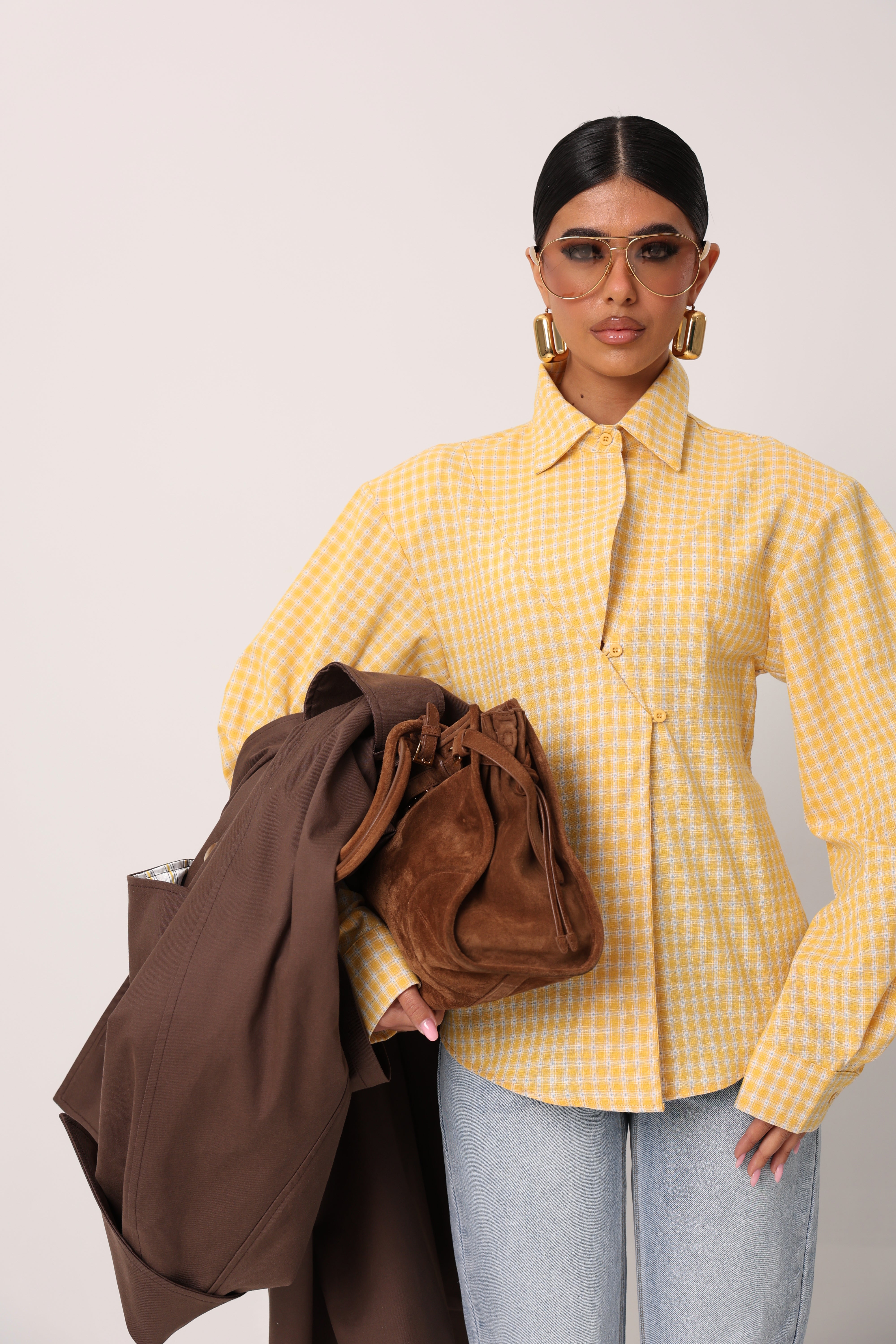 CAMICIA QUADRETTI ANNIE GIALLA