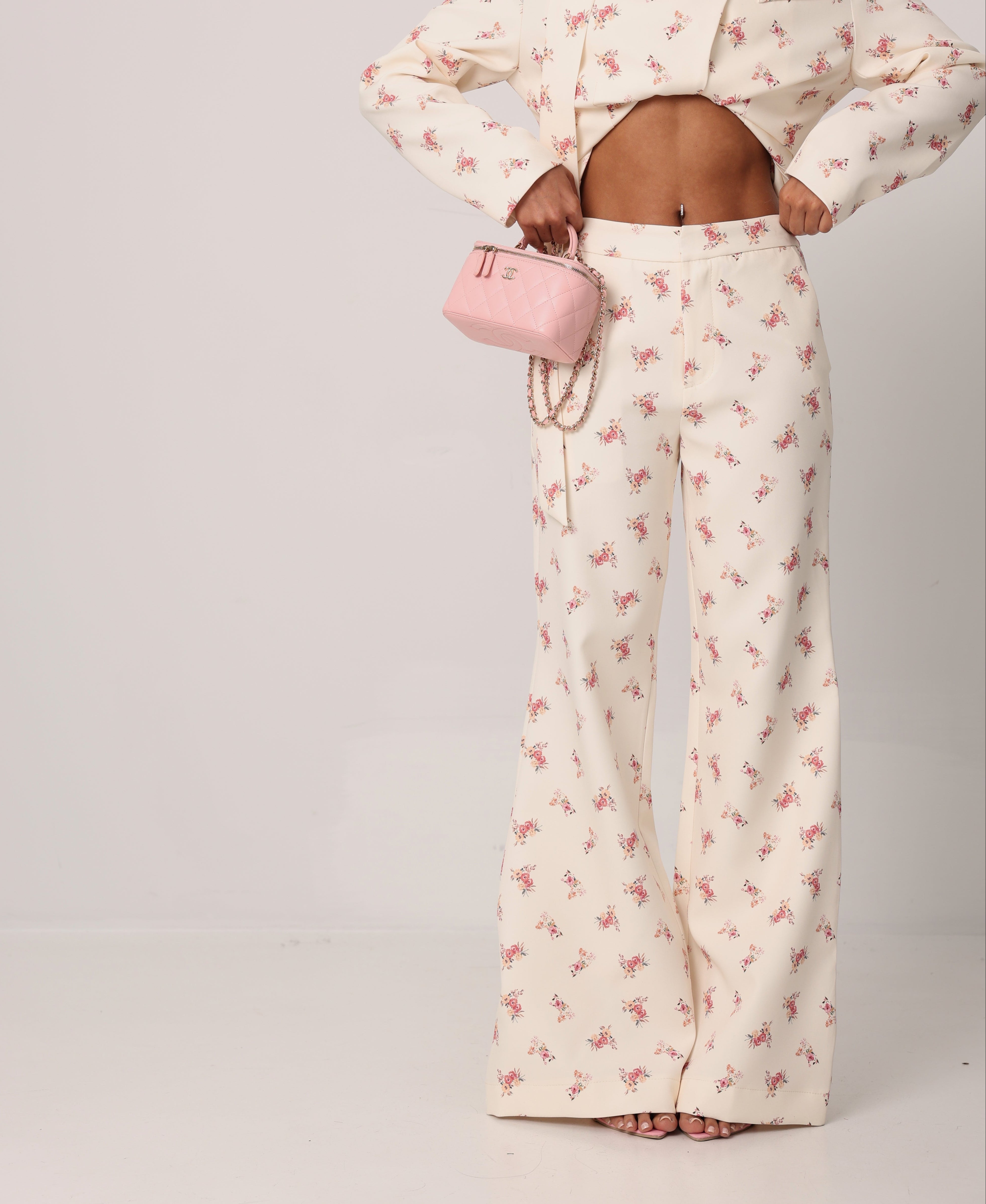 PANTALONI FIORATI NATTY CREMA BY LUMINA