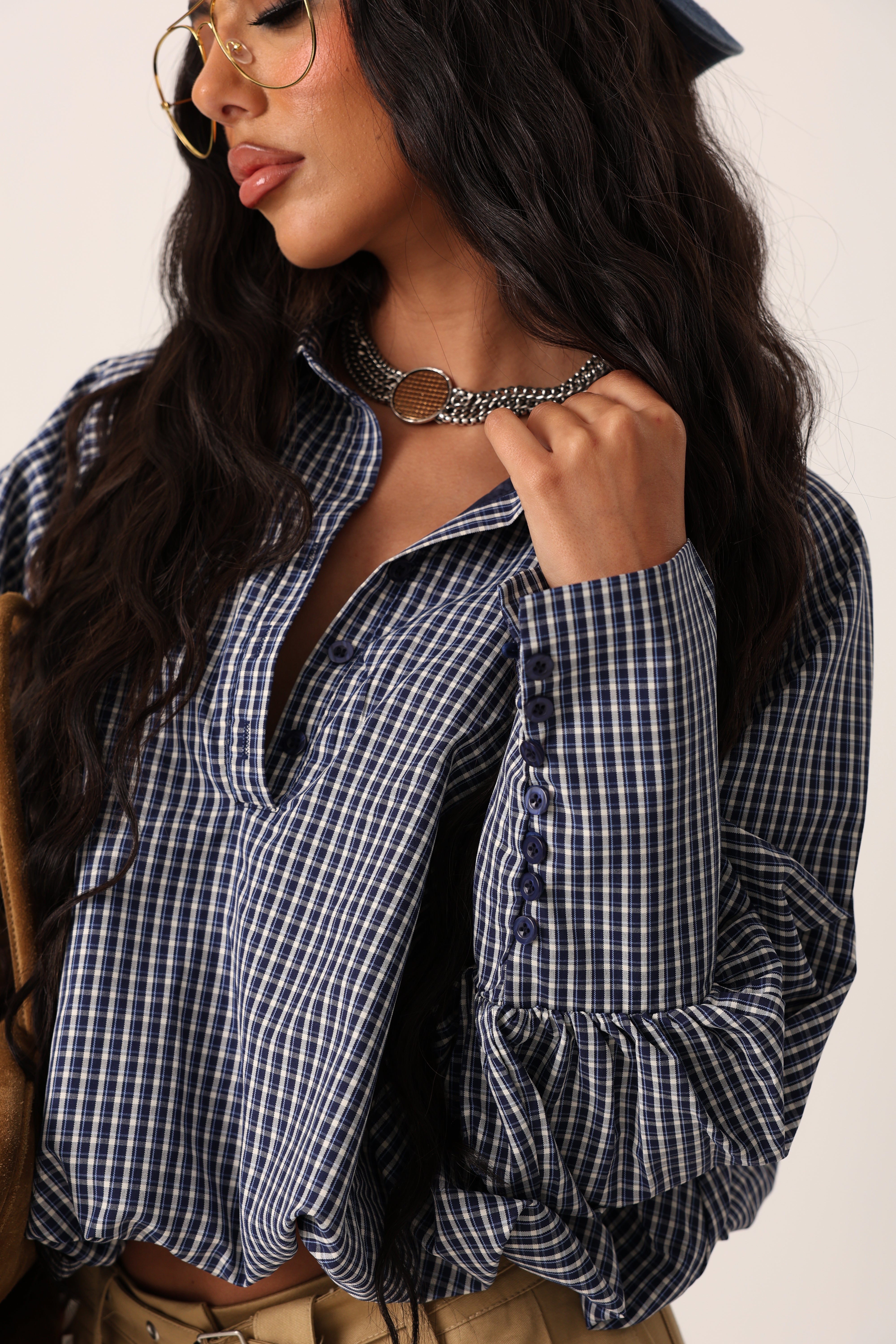 CAMICIA QUADRETTI ELIZA BLU/BIANCA
