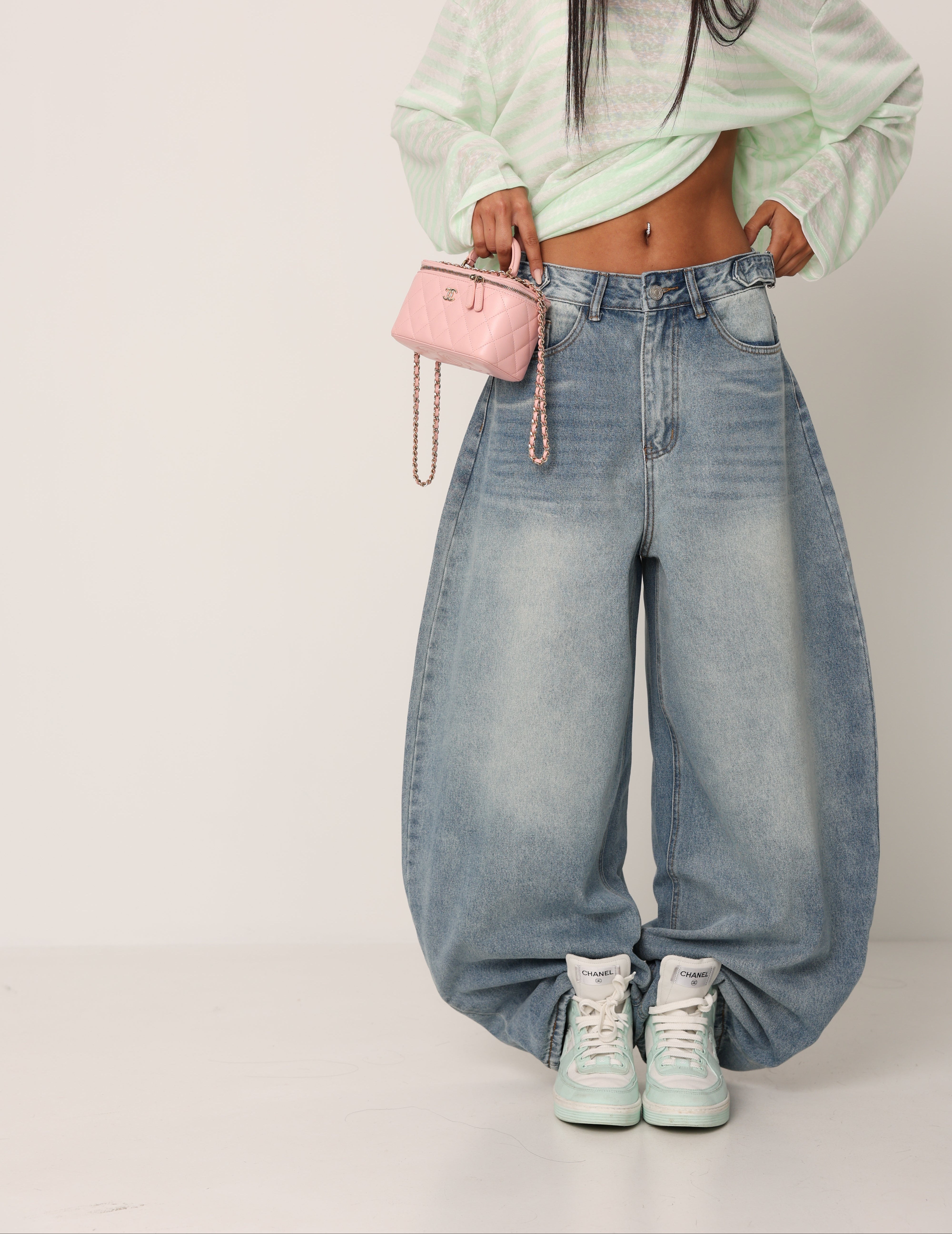 JEANS FIBBIE MARTINEZ DENIM CHIARO