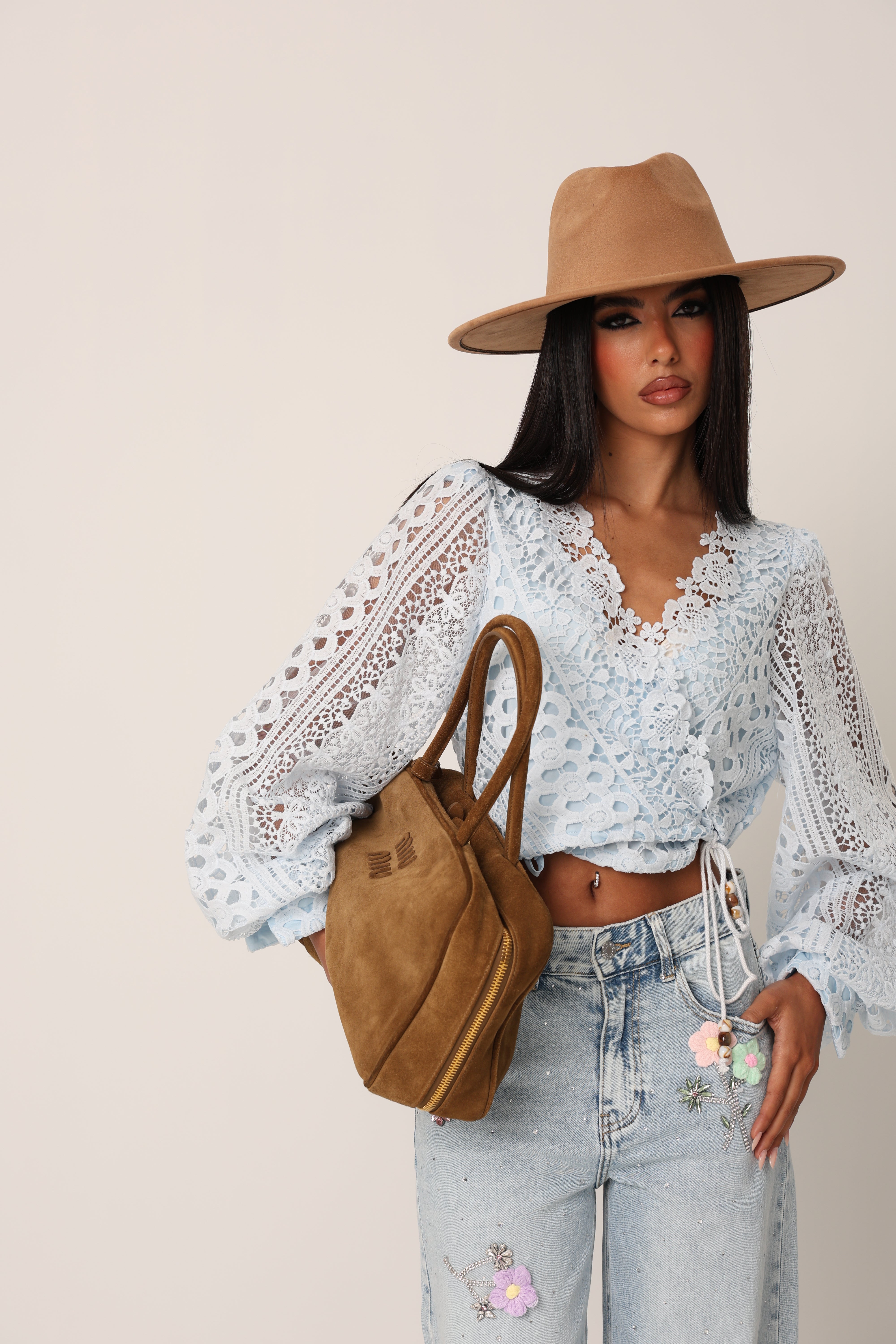 INCROCIATINA PIZZO LEXY AZZURRO