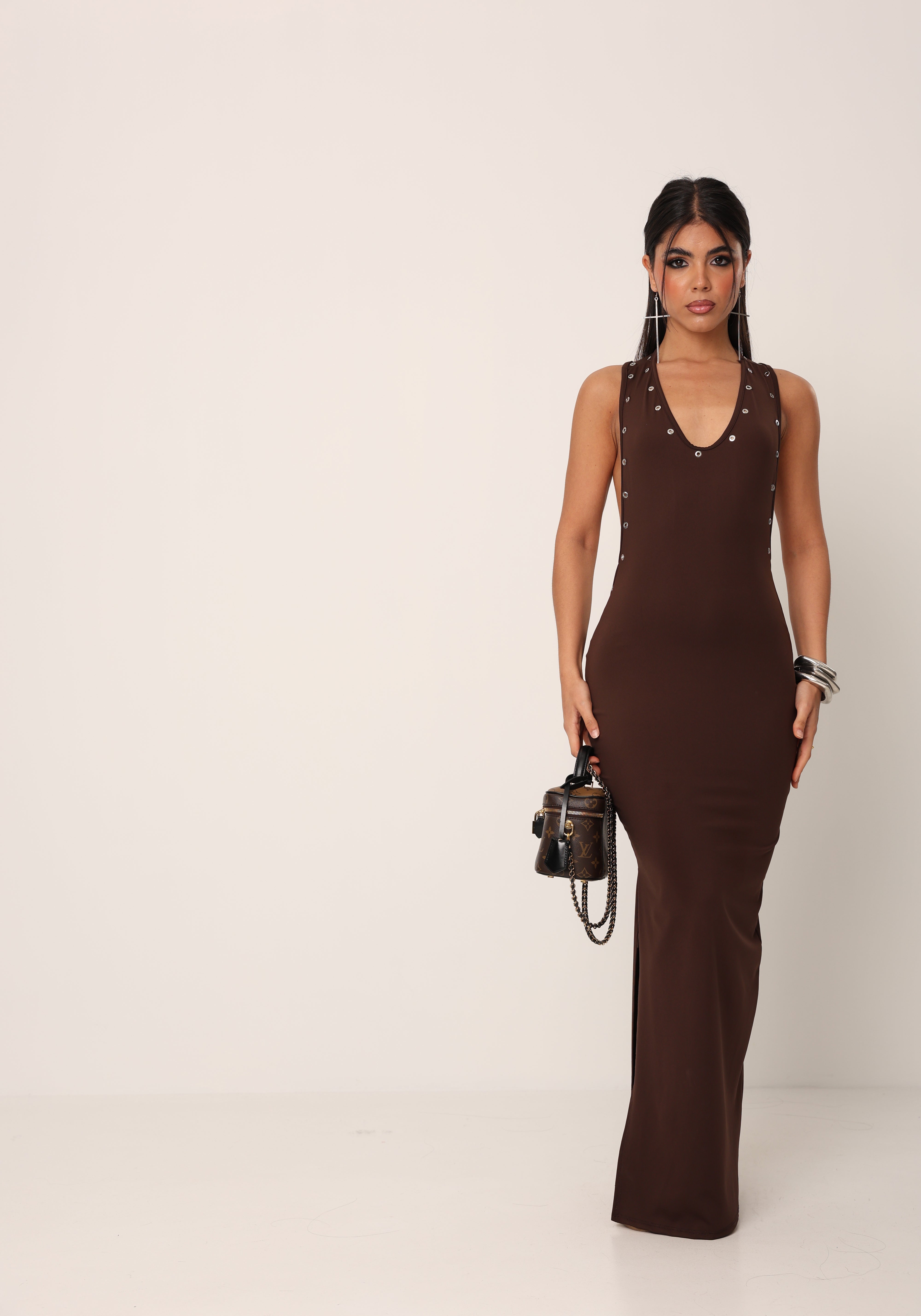 VESTITO OCCHIELLI RAMONA MARRONE