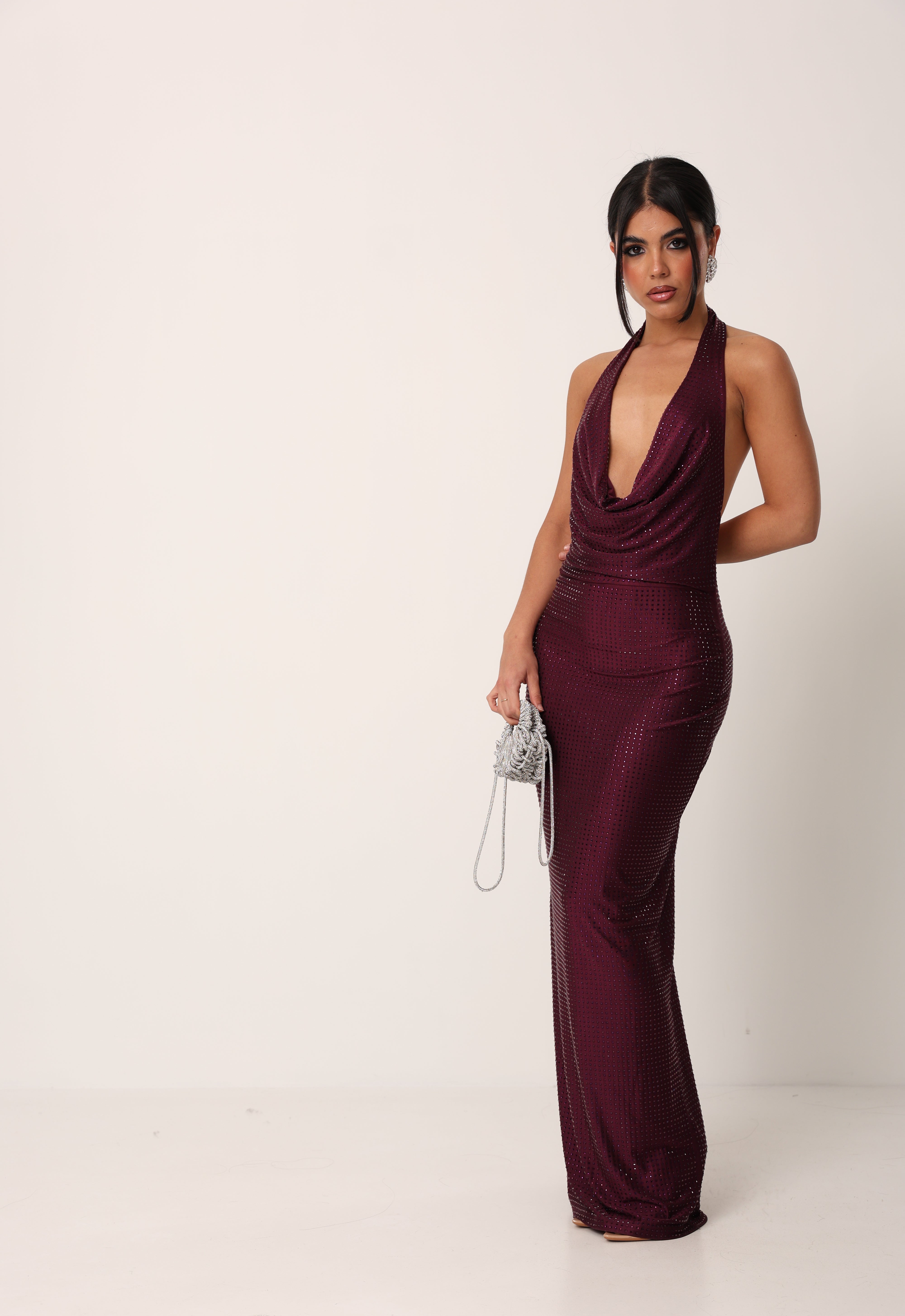 VESTITO STRASS SKYLAR VINO