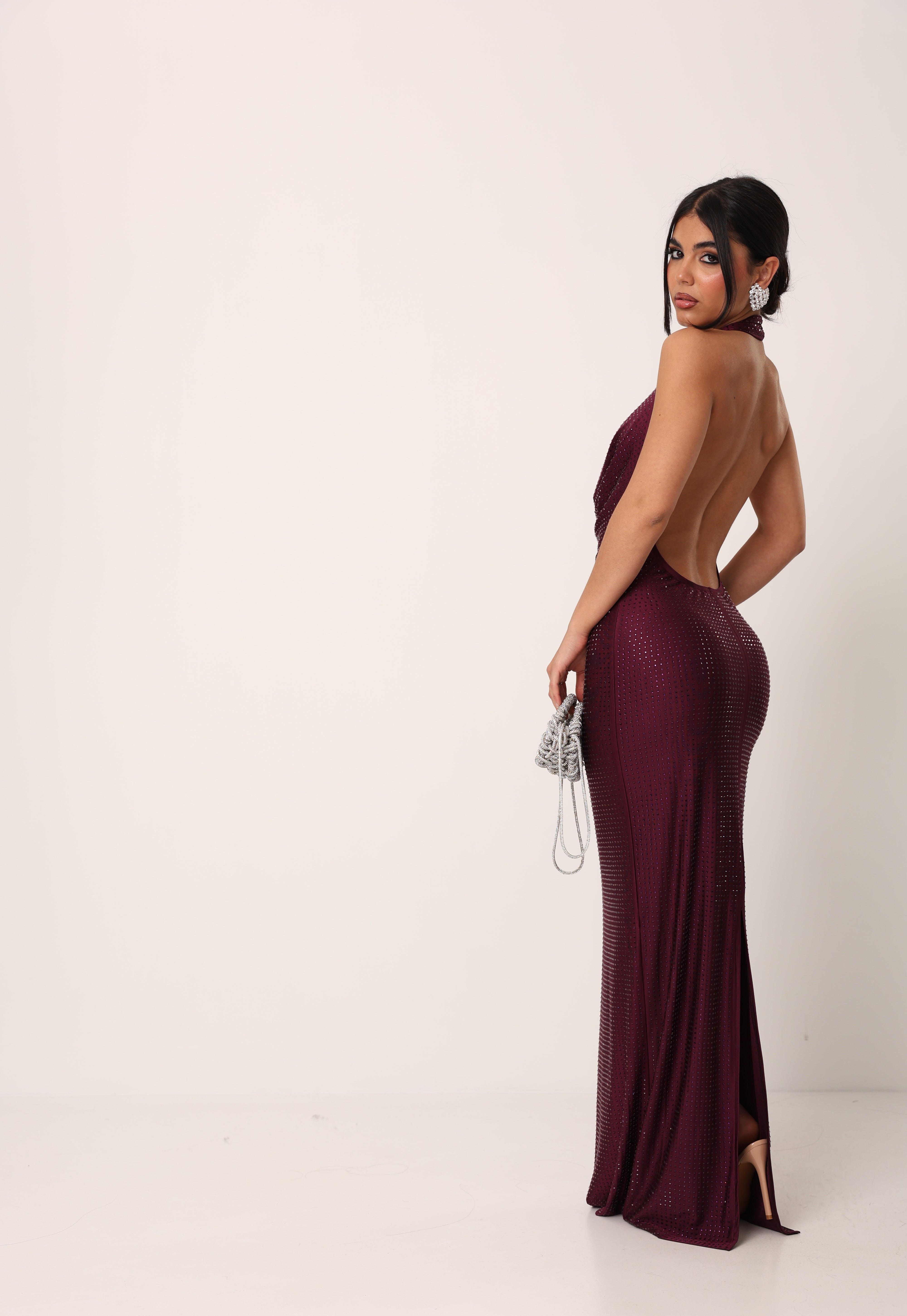 VESTITO STRASS SKYLAR VINO