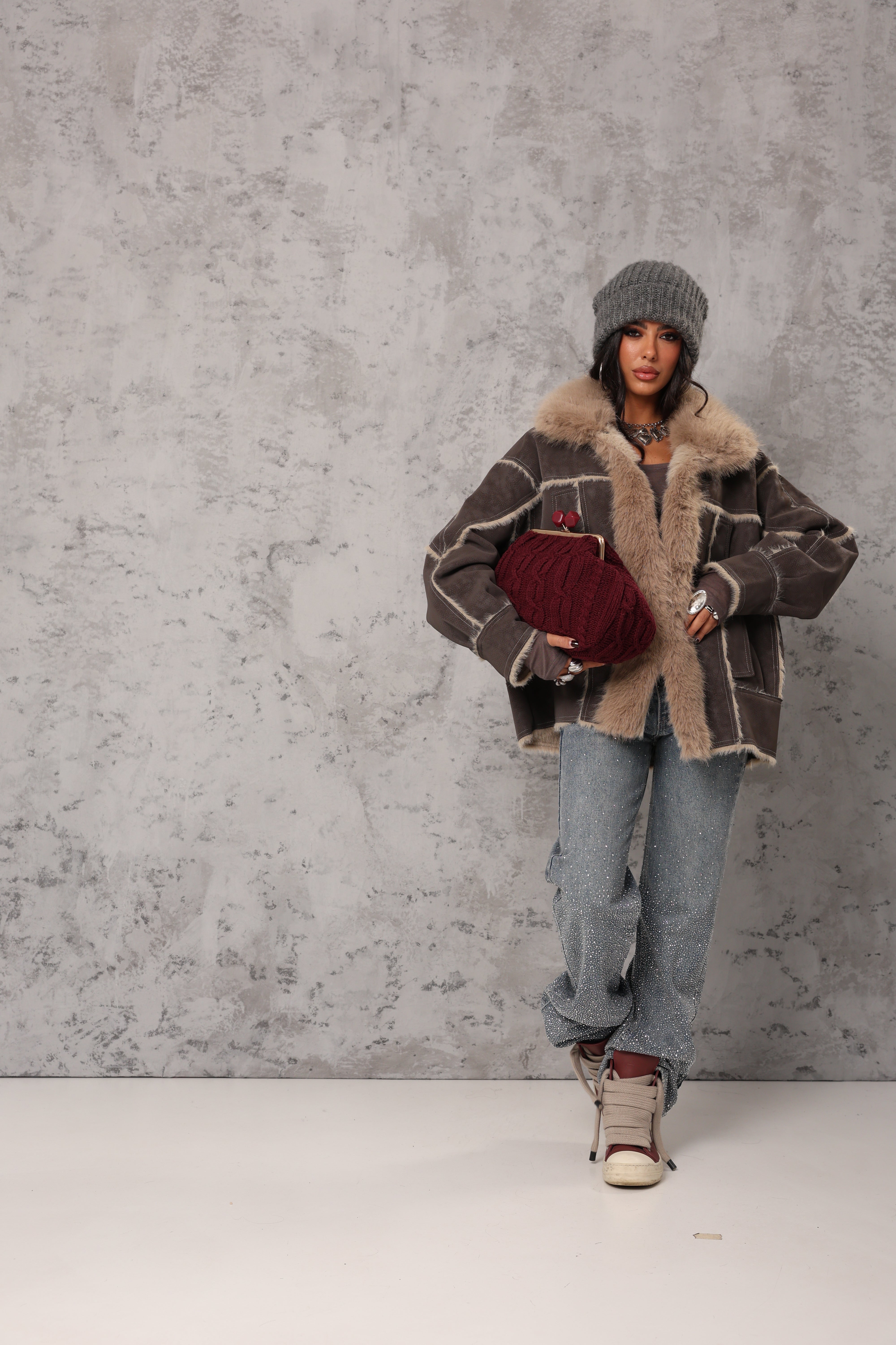 MONTONE ERMY MARRONE/BEIGE