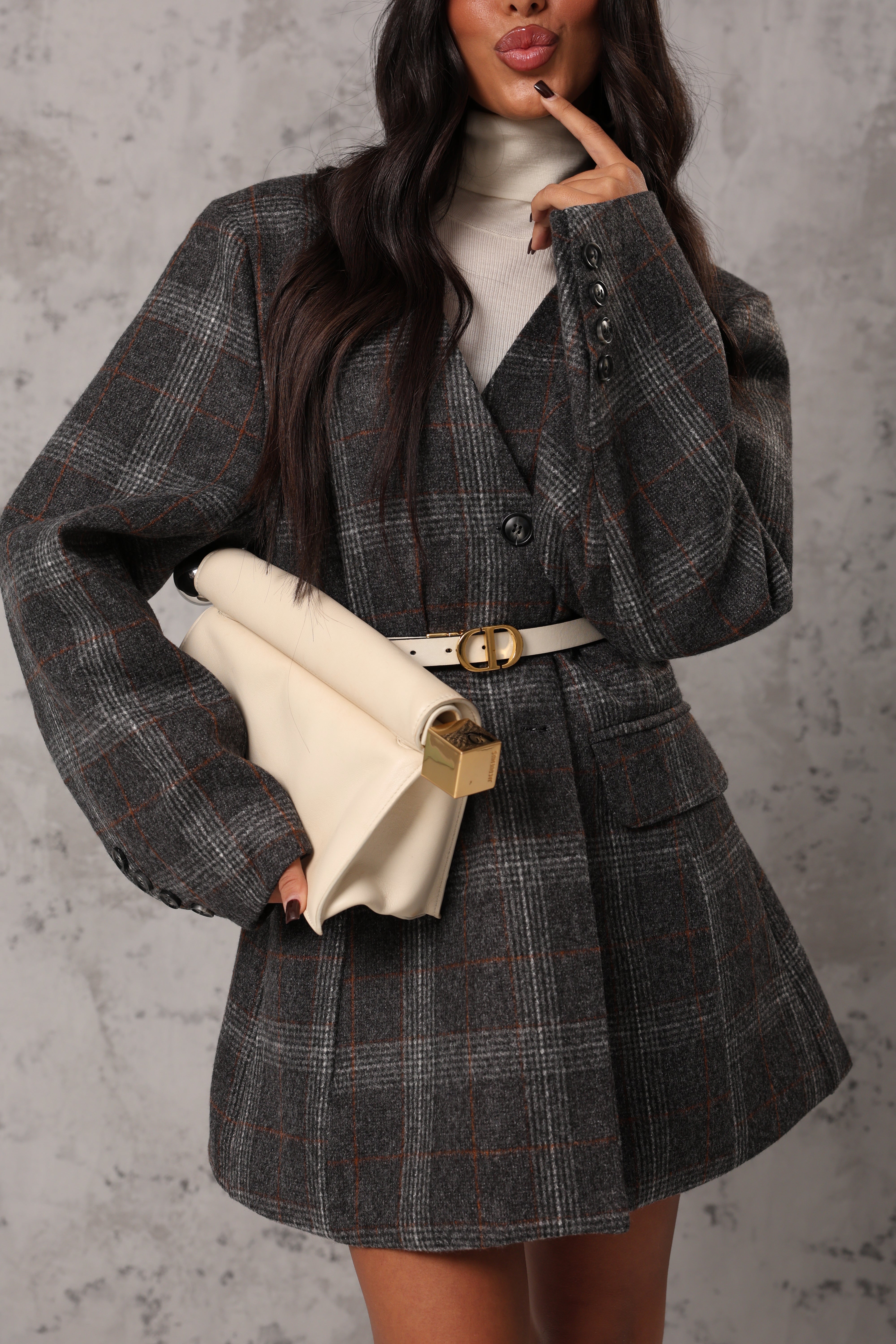 VESTITO TARTAN ROBBY GRIGIO