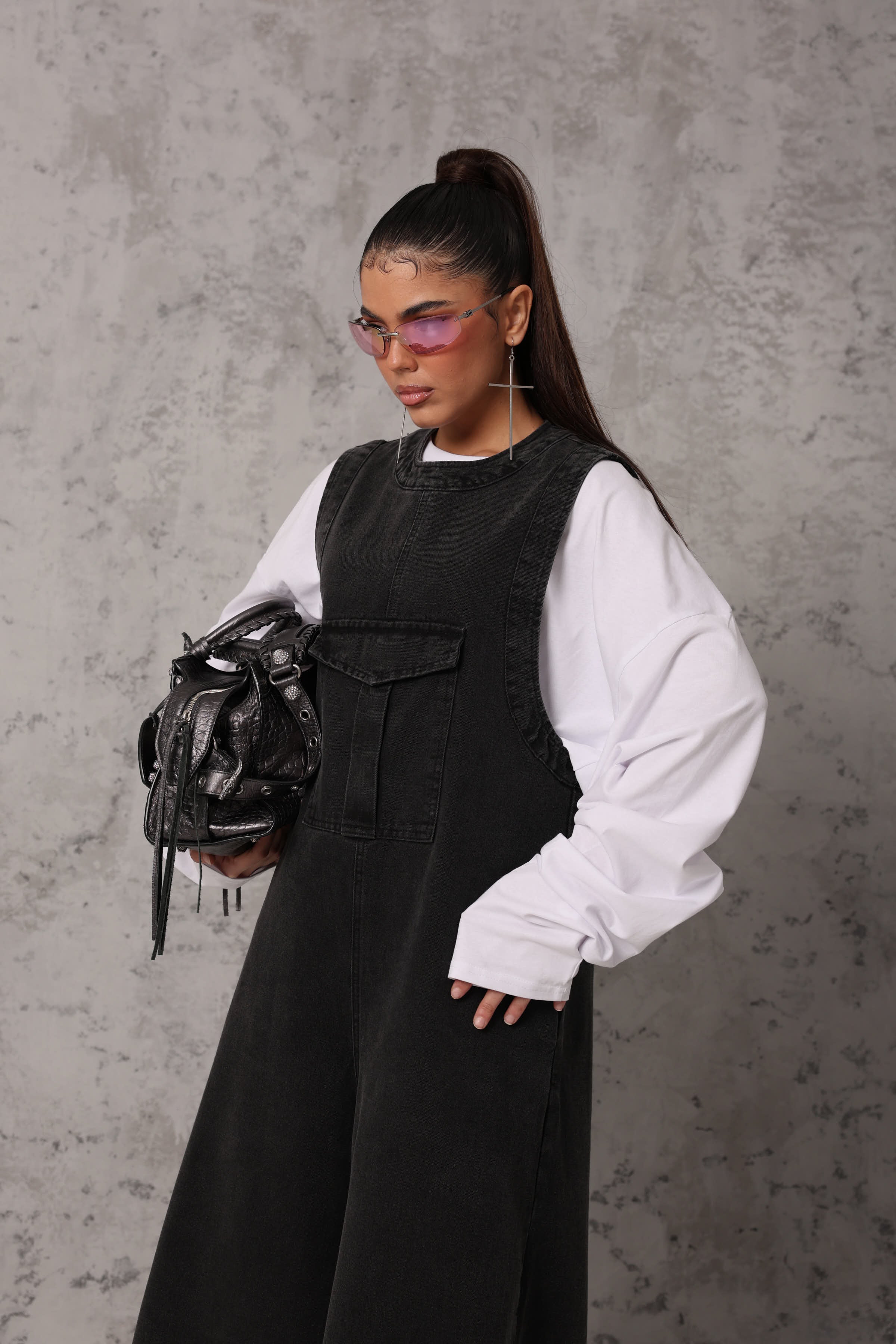 SALOPETTE JOLENE DENIM NERA