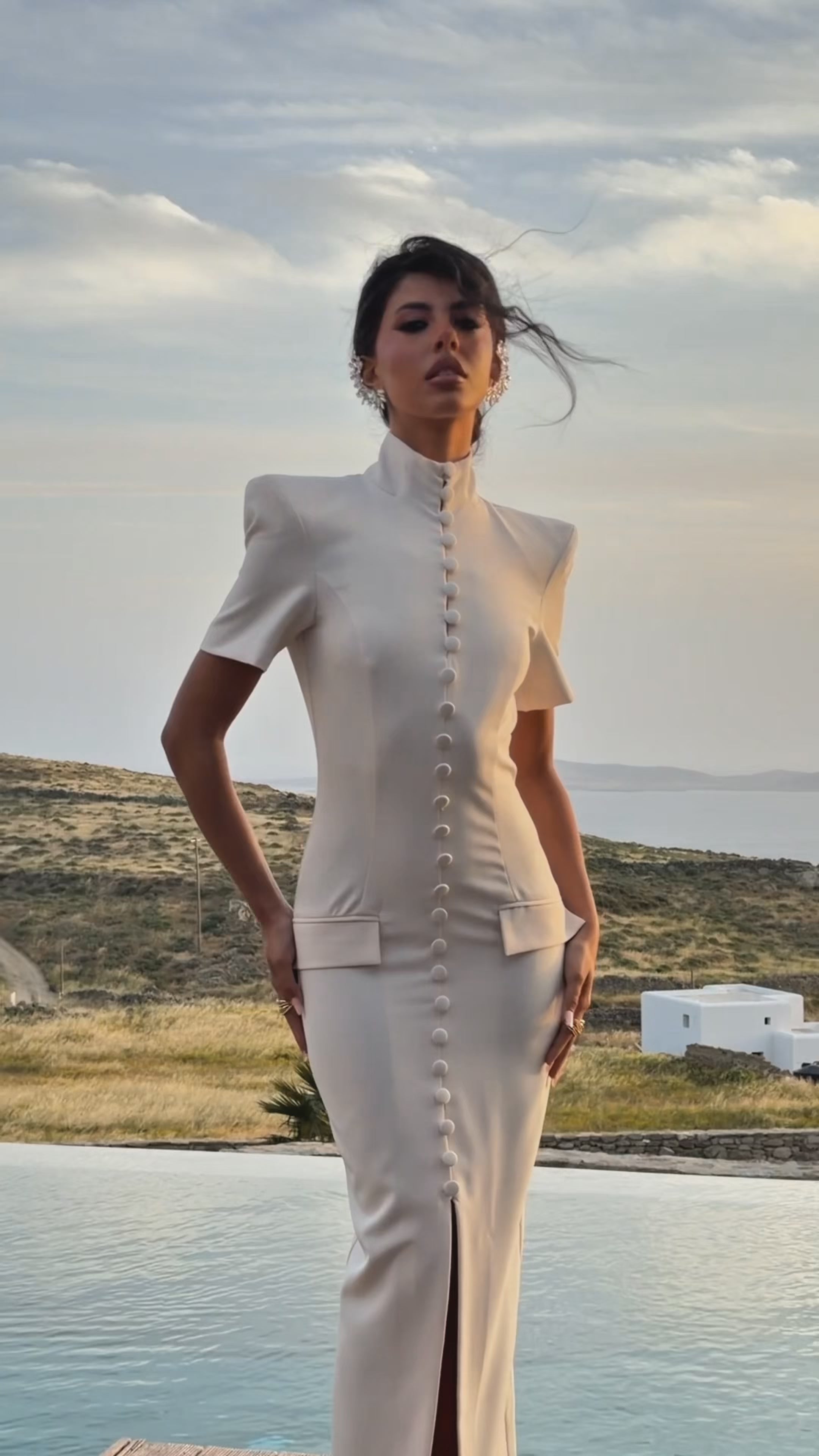 VESTITO BOTTONI KASTRO PANNA BY MARZIA MANGO