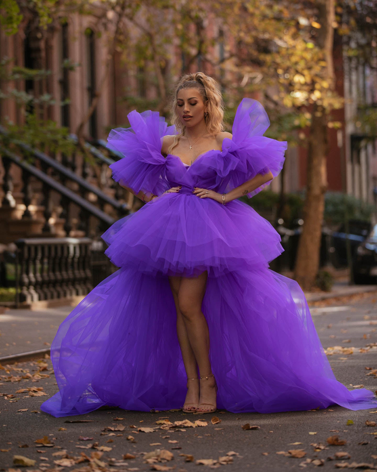 Vestito tulle Carrie viola