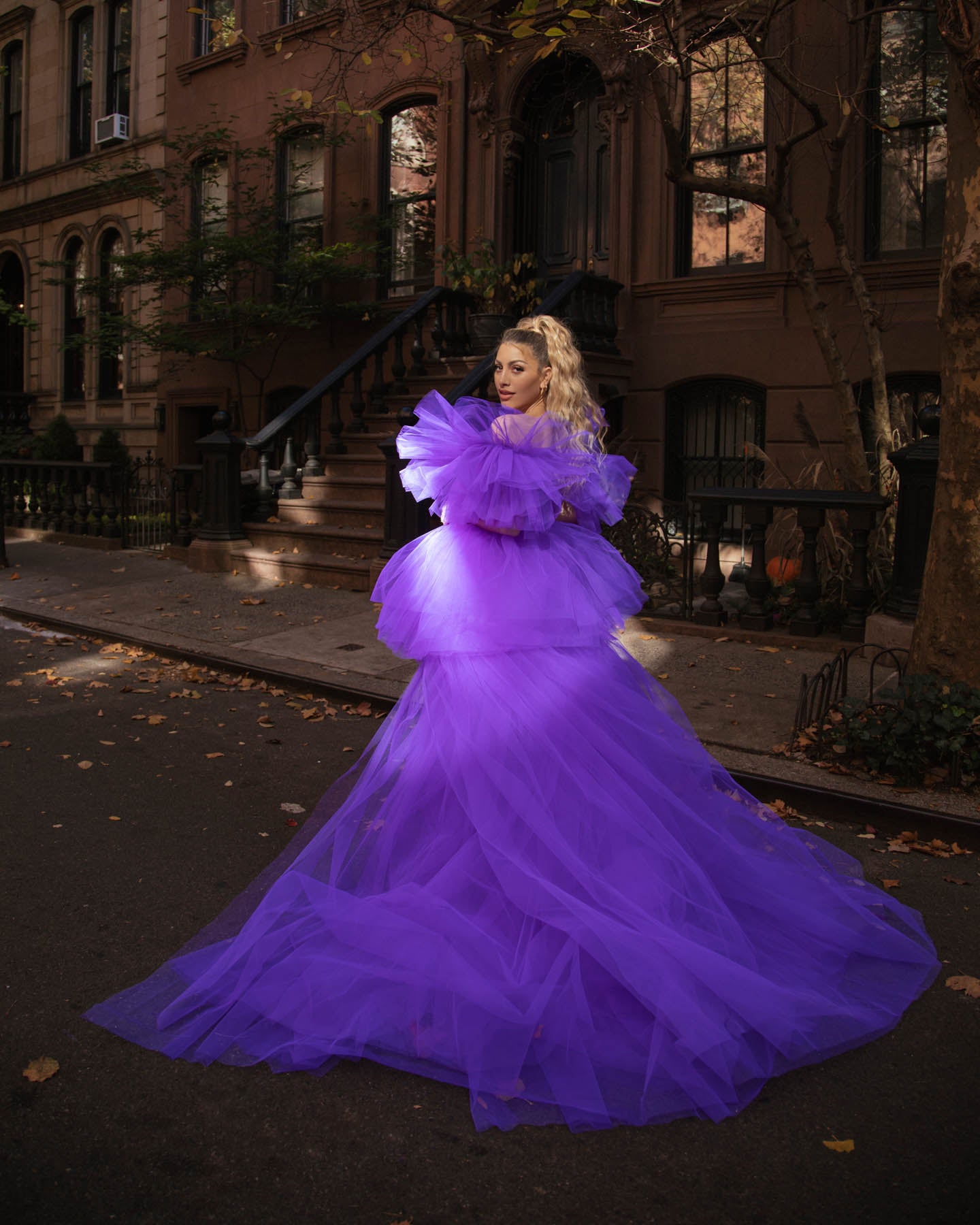 Robe en tulle violet Carrie